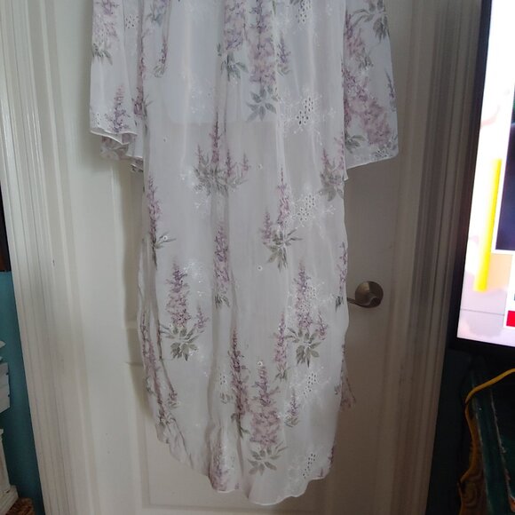 ACOA Collection Fairy Whimsical Coquette Embroidered Sheer Floral L - Picture 8 of 12